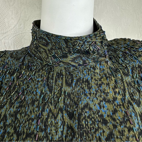 Lillie Rubin Exclusive Silk Vintage Beaded Blouse - Picture 13 of 16